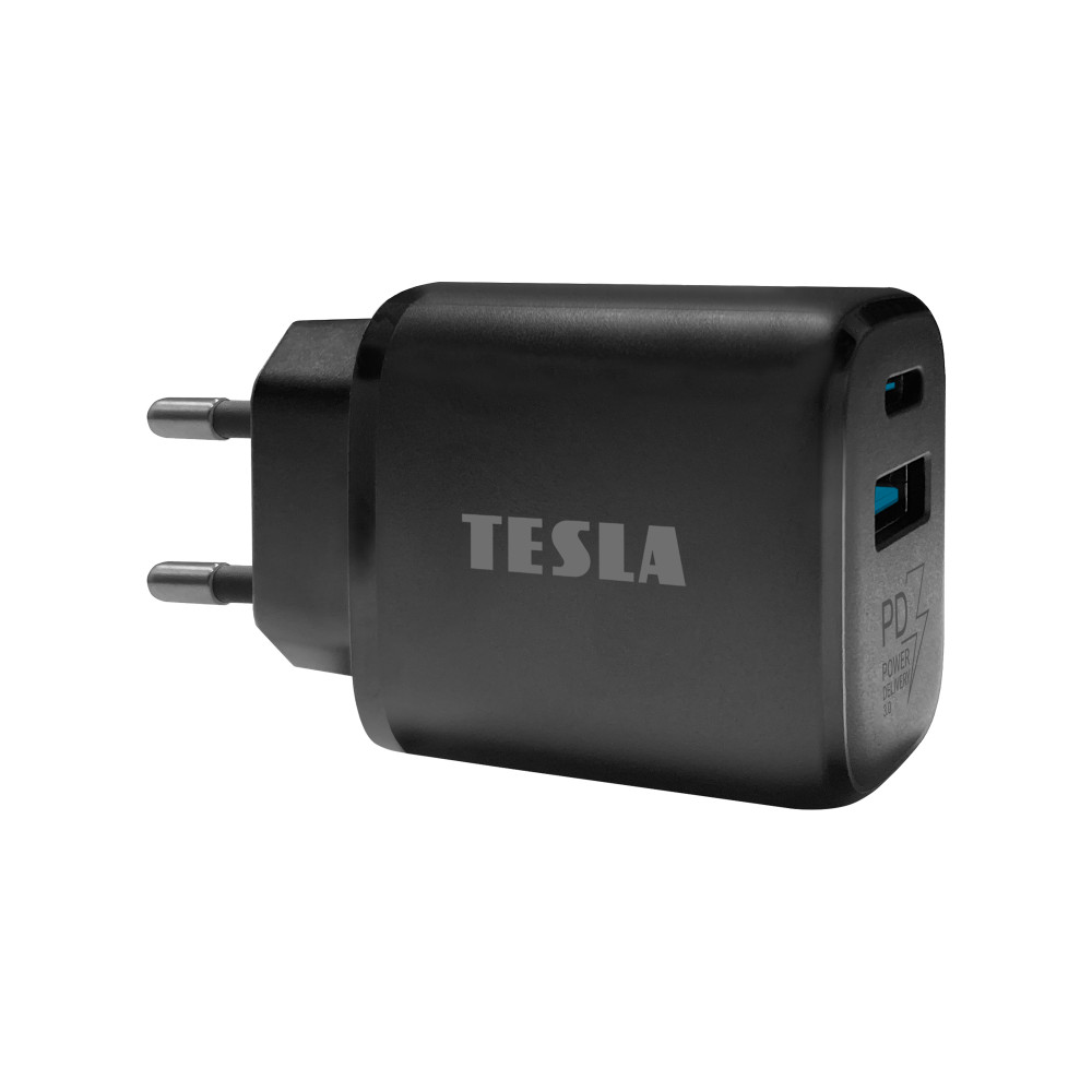 Tesla Power Charger T220, Kettős gyorstöltő 25 W PD 3,0/PPS (fekete szín) termék 2. képe